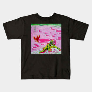 Astronaut on Pink Planet Kids T-Shirt